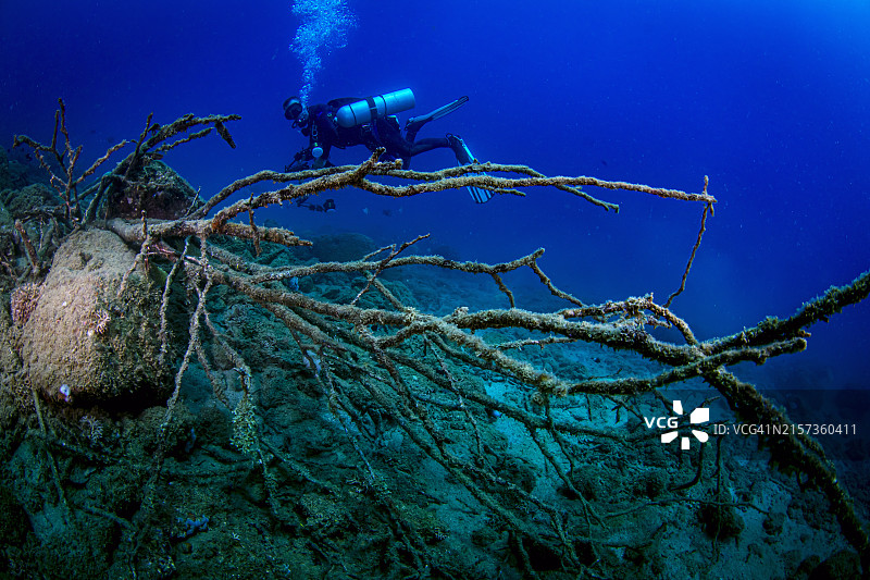 侧挂式潜水图片素材