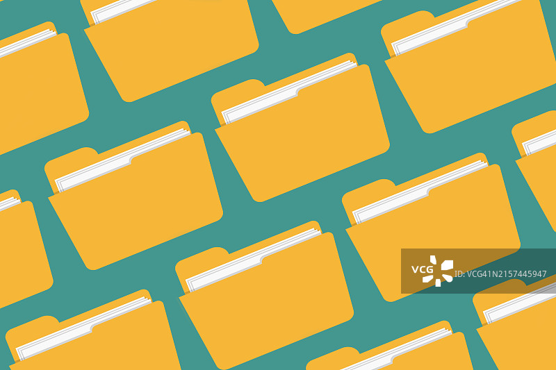 黄色文件夹的无缝图案图片素材