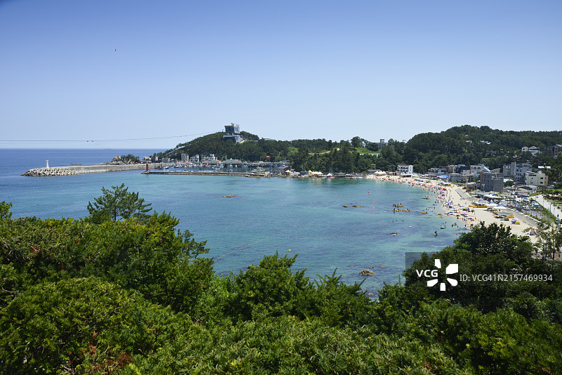 江原道三陟市长湖海滩图片素材