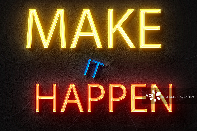 灯箱上的“梦想成真”字样图片素材