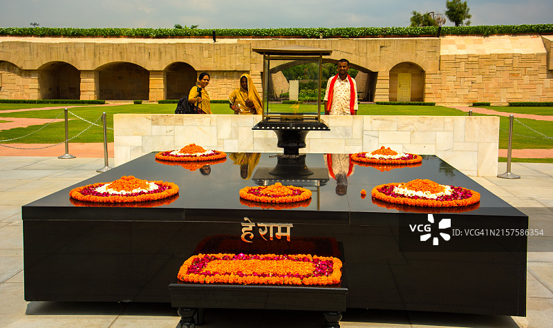 印度德里圣雄甘地火葬场遗址图片素材