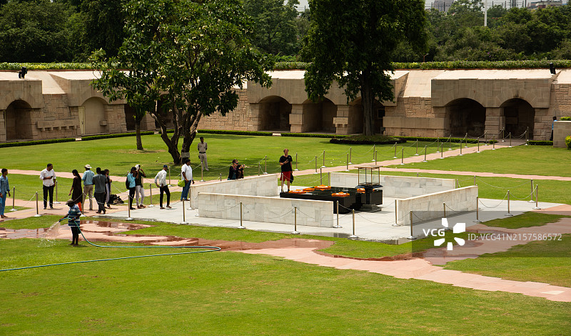印度德里圣雄甘地火葬场遗址图片素材