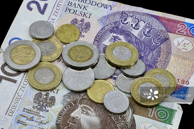 波兰货币兹罗提类型图片素材