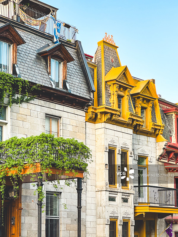 蒙特利尔的彩色房屋图片素材