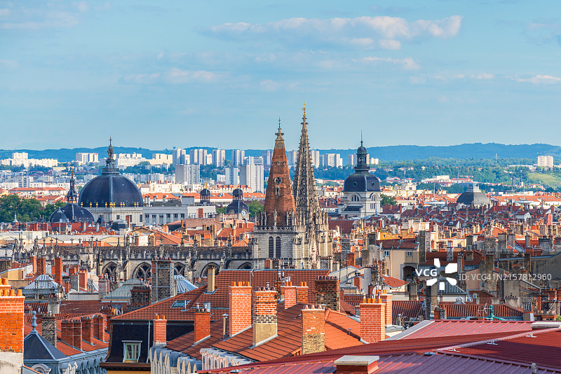 法国里昂市屋顶景观图片素材