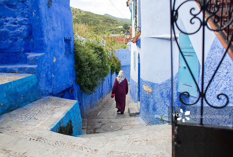 舍夫沙万：摩洛哥蓝色之城图片素材