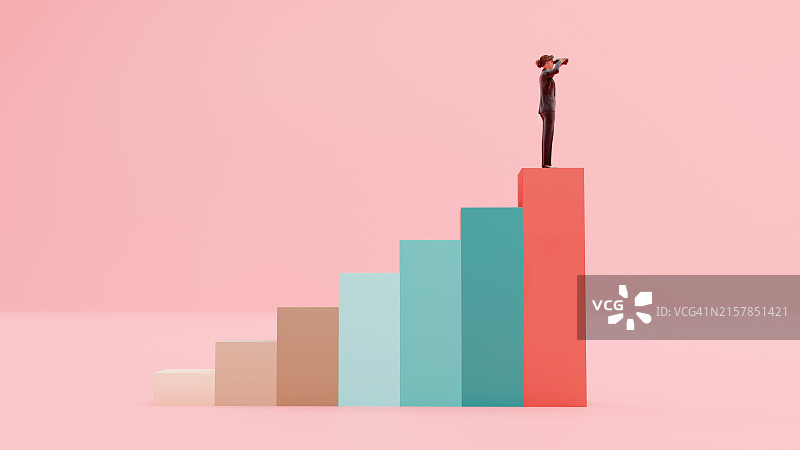 迈向成功：战略进步的概念图片素材