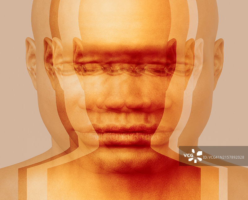 多重面孔与心理健康图片素材