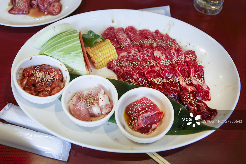 韩国烤肉拼盘图片素材