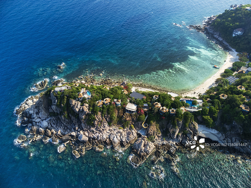 泰国苏梅岛龟岛美丽的空中景观图片素材