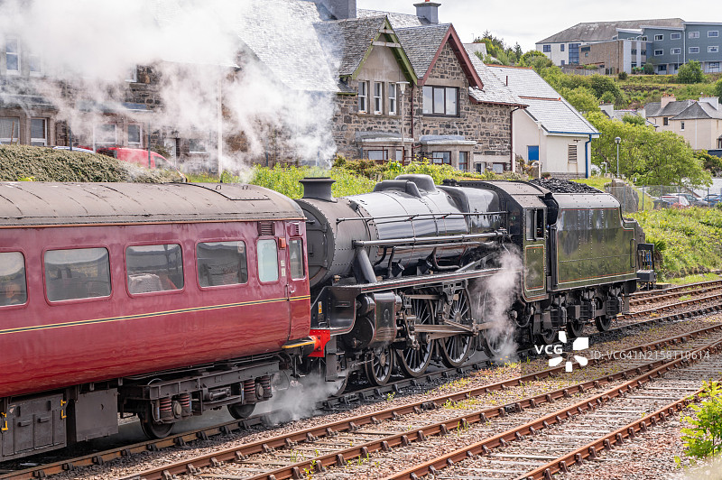 苏格兰马莱格的蒸汽火车图片素材