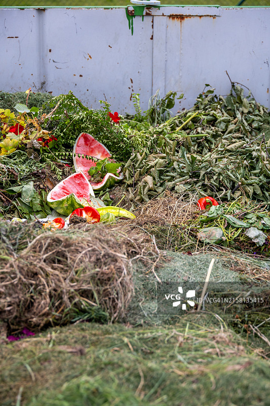 社区收集容器中的生物垃圾图片素材