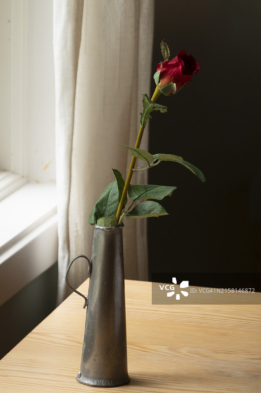 花瓶里的塑料玫瑰花图片素材