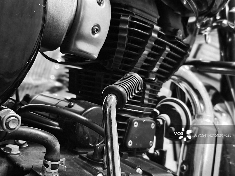 复古摩托车启动杆图片素材