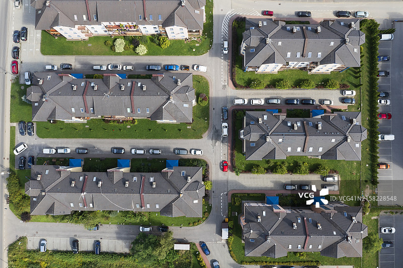 从上方看到的住宅楼图片素材