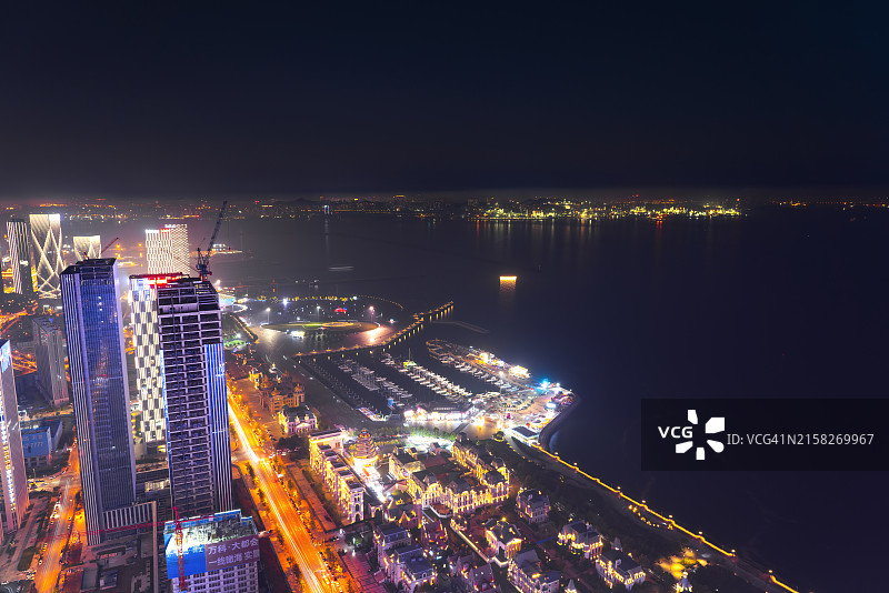 大连城市景观高角度视图图片素材