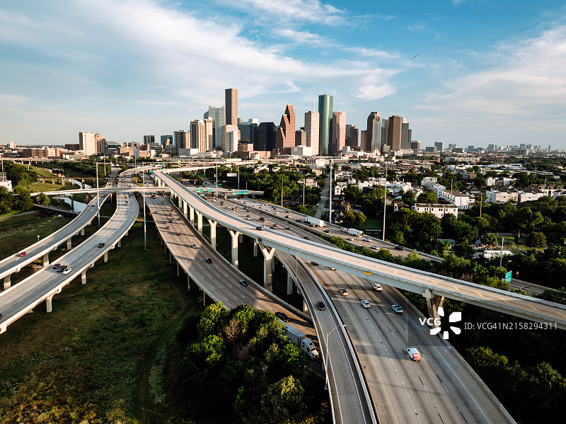 休斯顿城市航拍景观图片素材