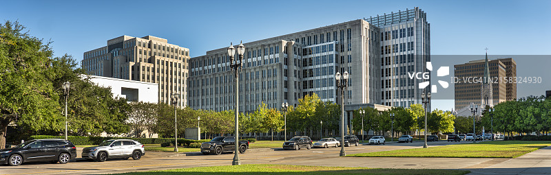 路易斯安那州巴吞鲁日市中心密西西比河全景图片素材
