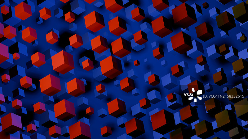 外太空中的未来主义立方体物体3D设计图片素材