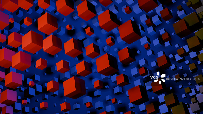 外太空中的未来主义立方体物体3D设计图片素材