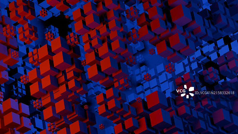 外太空中的未来主义立方体物体3D设计图片素材