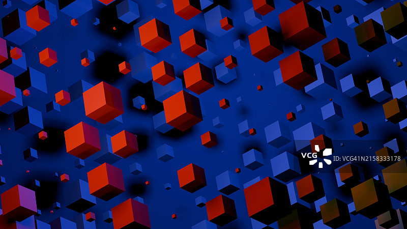 外太空中的未来主义立方体物体3D设计图片素材