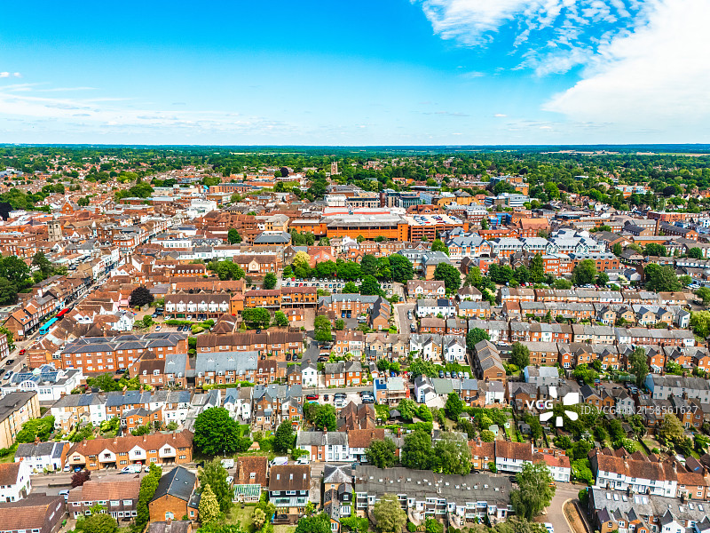 英格兰圣奥尔本斯镇航拍照片图片素材
