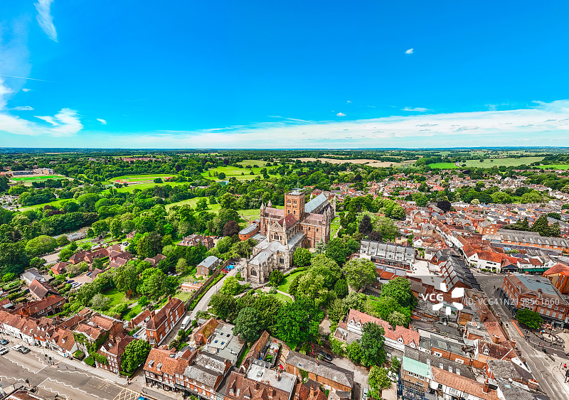 英格兰圣奥尔本斯镇航拍照片图片素材
