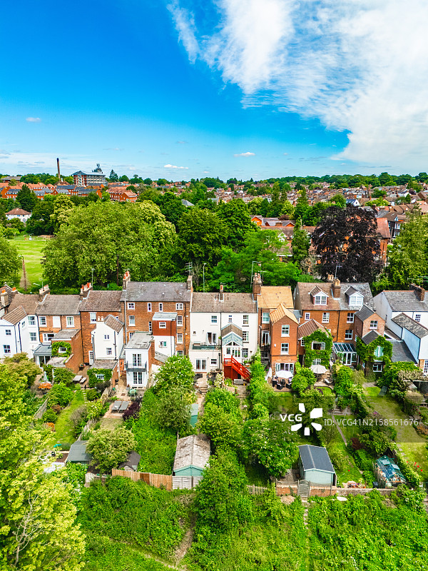 英格兰圣奥尔本斯镇航拍照片图片素材