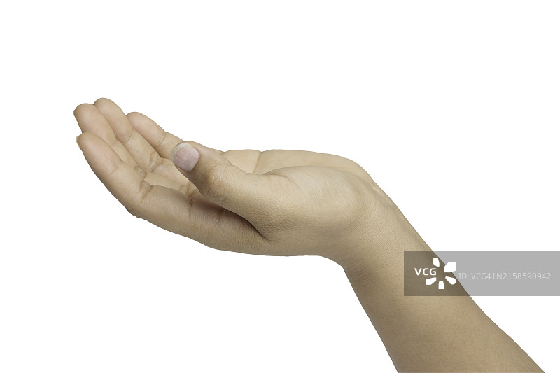 女人手部特写，白色背景图片素材