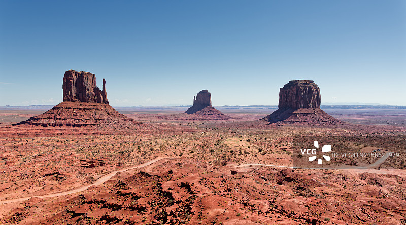 纪念碑谷的广角全景图像图片素材