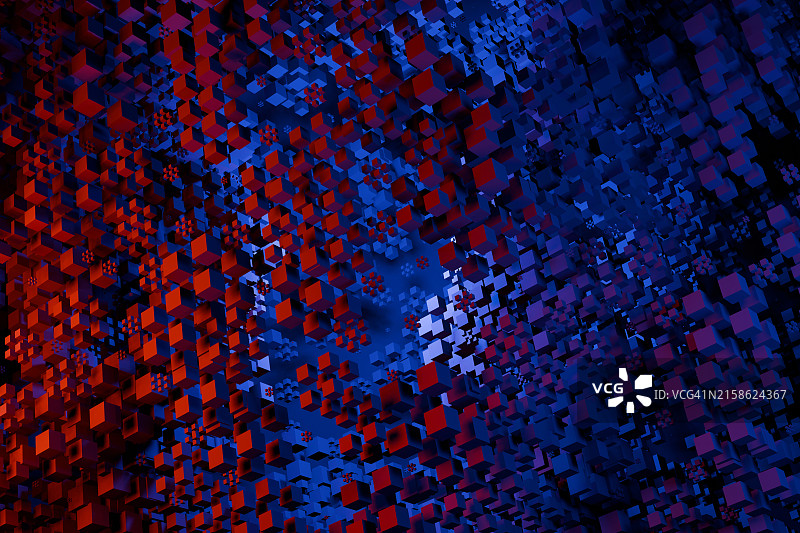 外太空中的未来主义立方体物体3D设计图片素材