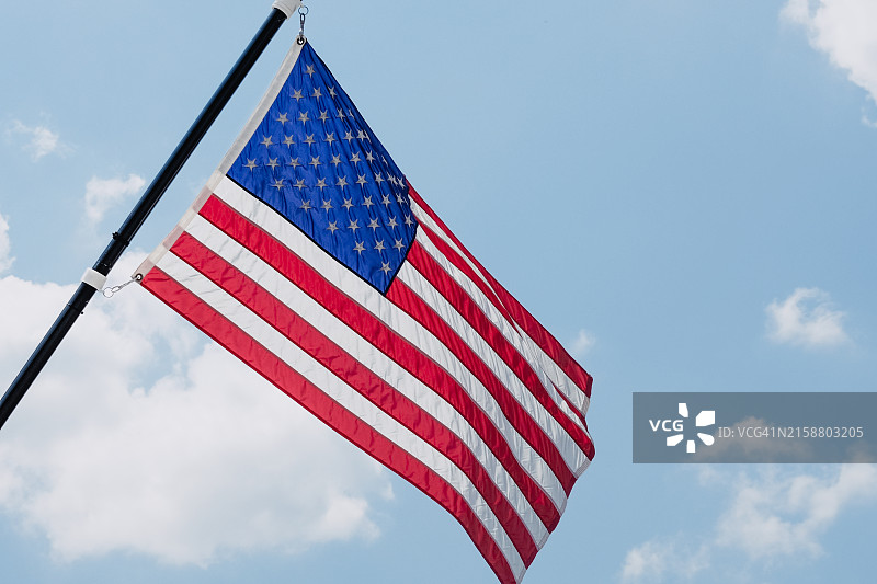 迎风飘扬的美国国旗图片素材