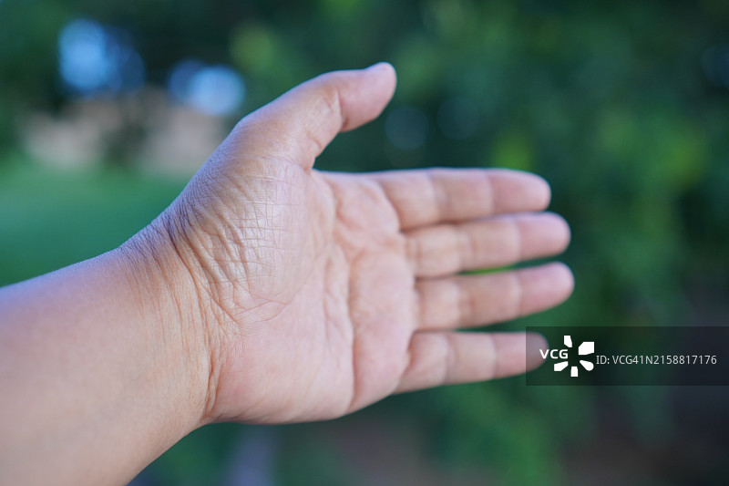 亚洲女性手势：数字“五”图片素材