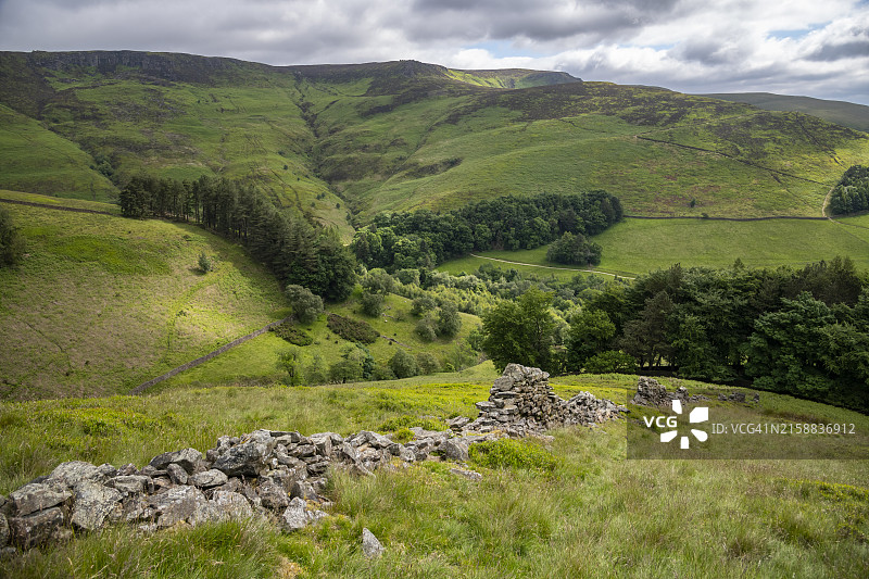 英格兰德比郡埃代尔附近的奔宁山图片素材