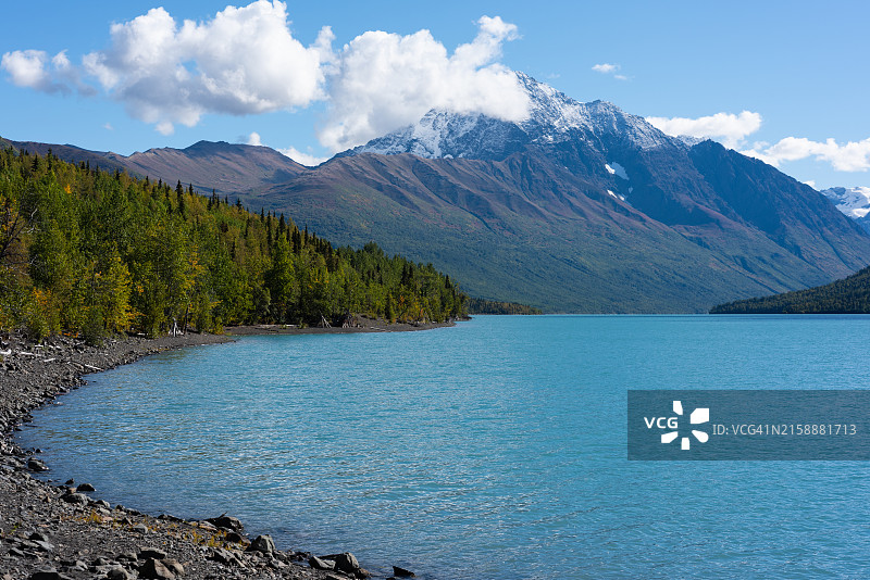 阿拉斯加州埃克卢特纳湖图片素材