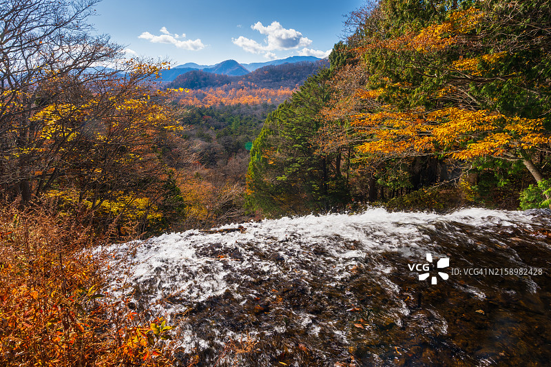 日本栃木县日光市汤泷瀑布风光图片素材