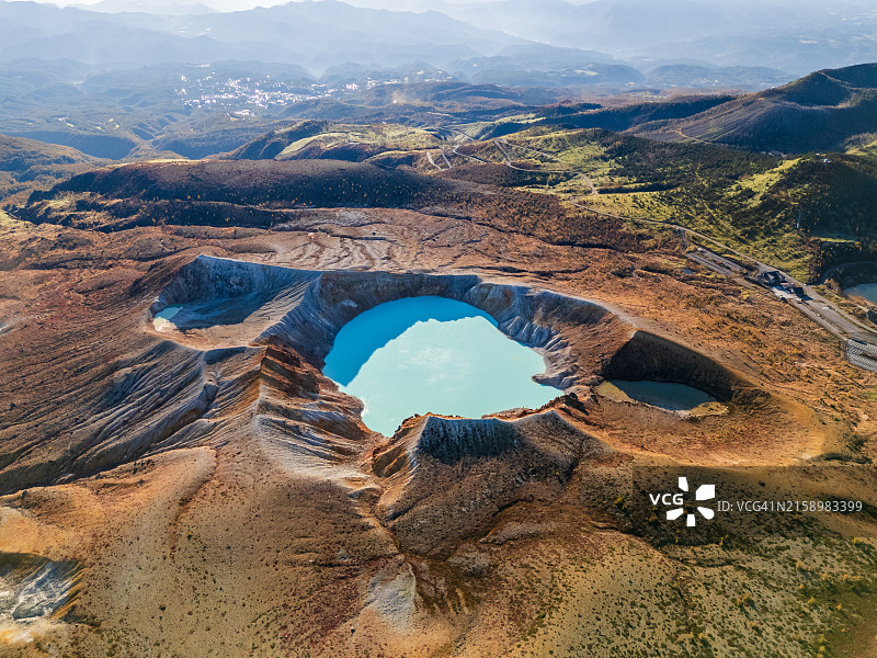 日本群马县的白根山活火山图片素材