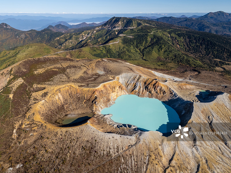 日本群马县的白根山活火山图片素材