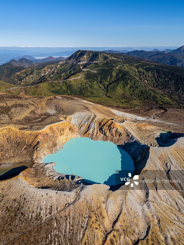 日本群马县的白根山活火山图片素材