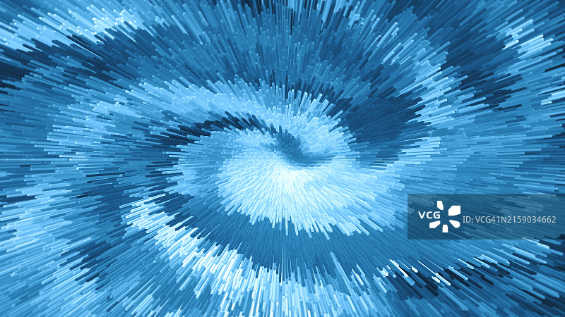 具有不同蓝色阴影的三维线条抽象图案图片素材