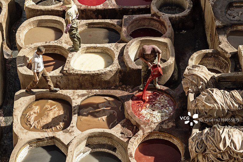 摩洛哥非斯 Chouwara 皮革厂图片素材