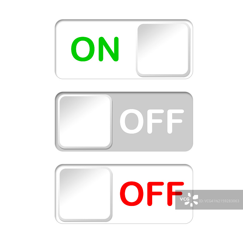 开启和关闭拨动开关按钮图片素材