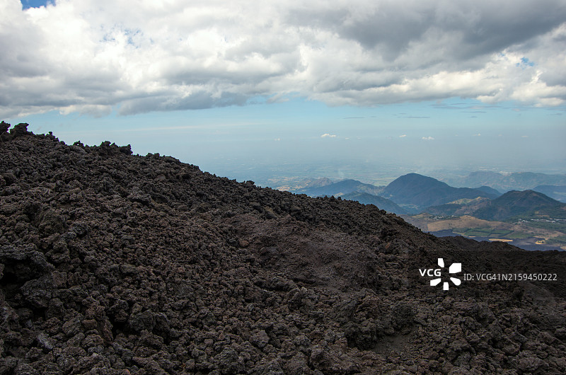 帕卡亚火山附近的岩浆地，危地马拉图片素材