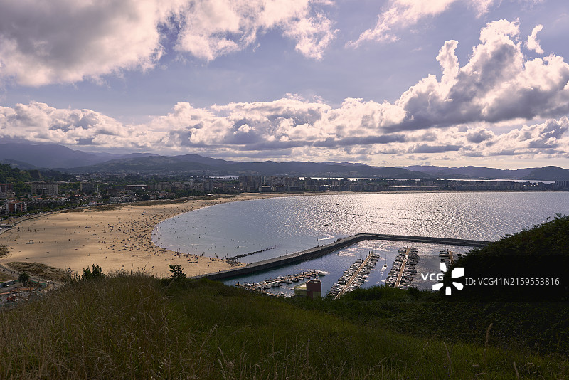 西班牙海景高角度视图图片素材