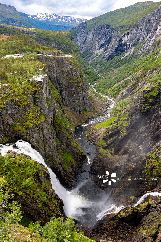 挪威艾德峡湾的沃灵斯福斯瀑布图片素材