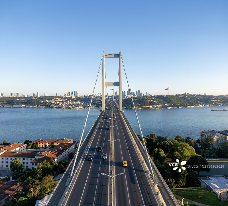 伊斯坦布尔马尔马拉海上博斯普鲁斯海峡大桥（7月15日烈士桥）图片素材