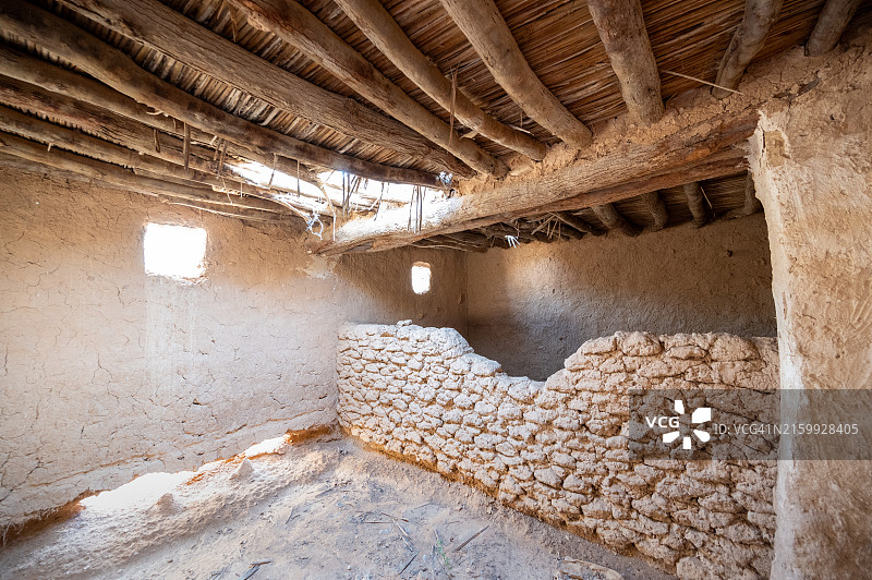 沙杜斯遗产村老宅内部（利雅得附近，沙特阿拉伯王国）图片素材