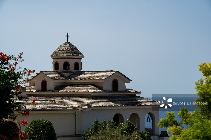 希腊塔索斯岛的帕纳吉亚村图片素材
