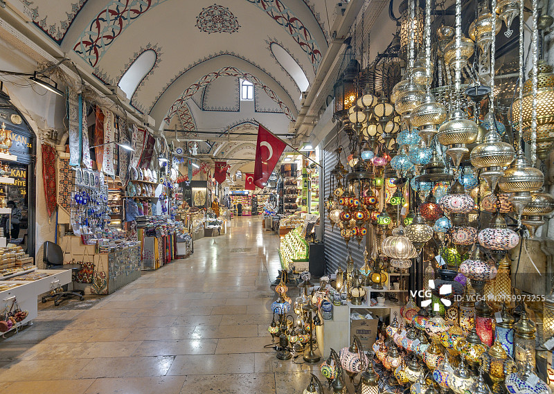 土耳其伊斯坦布尔法提赫区的有顶大巴扎图片素材